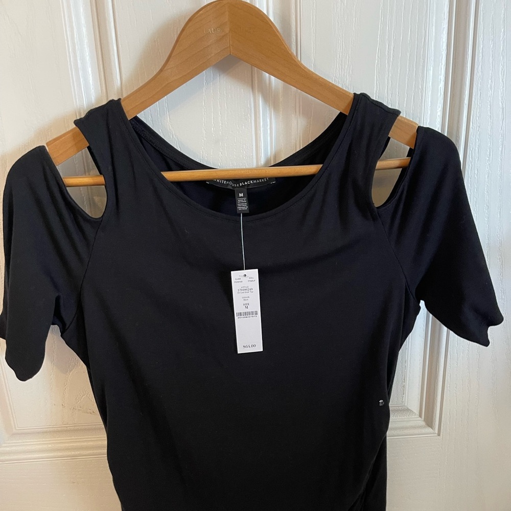 White House/Black Market off the shoulder black top